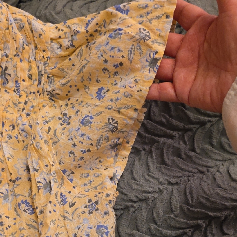 Lucky Brand Yellow and Blue Floral Blouse - Picture 5 of 7